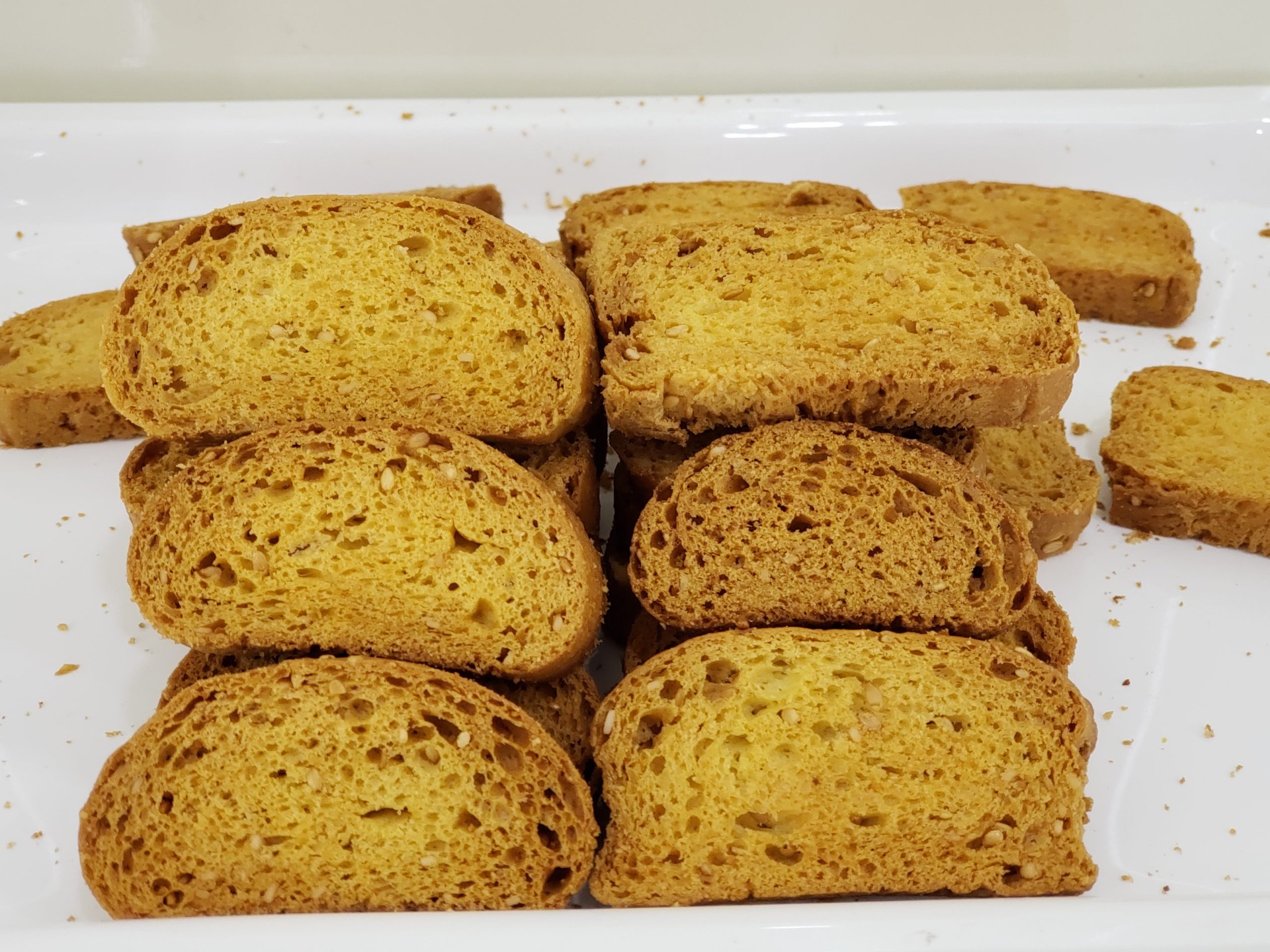 Gud rusk toast — jaggery-sweetened low sugar toast